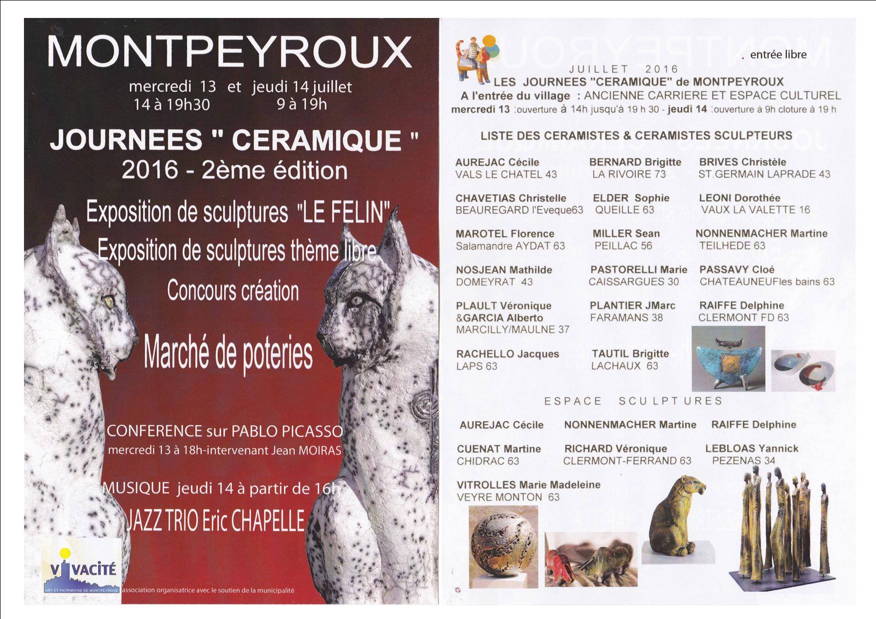 Journées Céramique 2016 à Montpeyroux