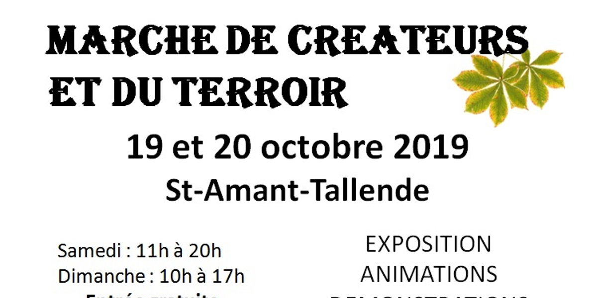 Marché de créateurs et du terroir à St-Amant-Tallende